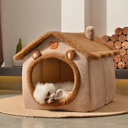 Folding Cozy Cave Cat Bed