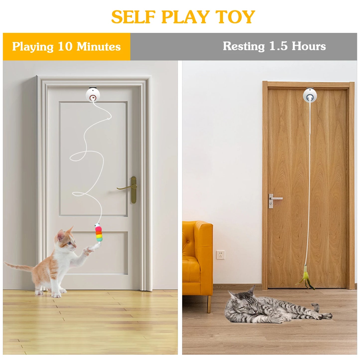 Whisker Wonder: Interactive Feather Spinner for Playful Cats