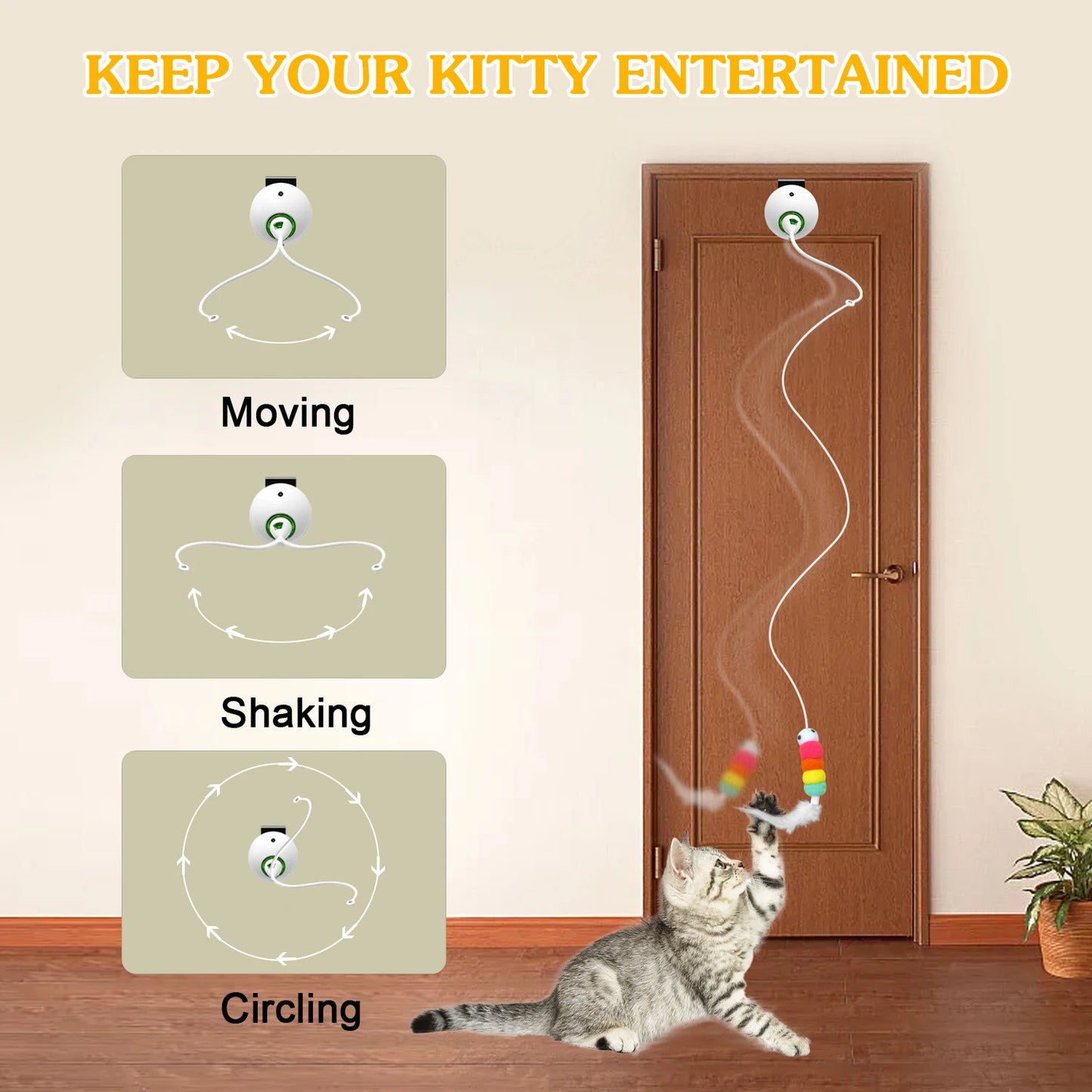 Whisker Wonder: Interactive Feather Spinner for Playful Cats