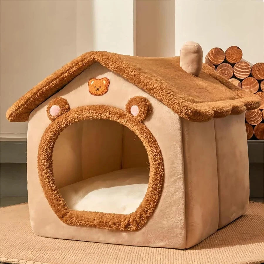 Folding Cozy Cave Cat Bed